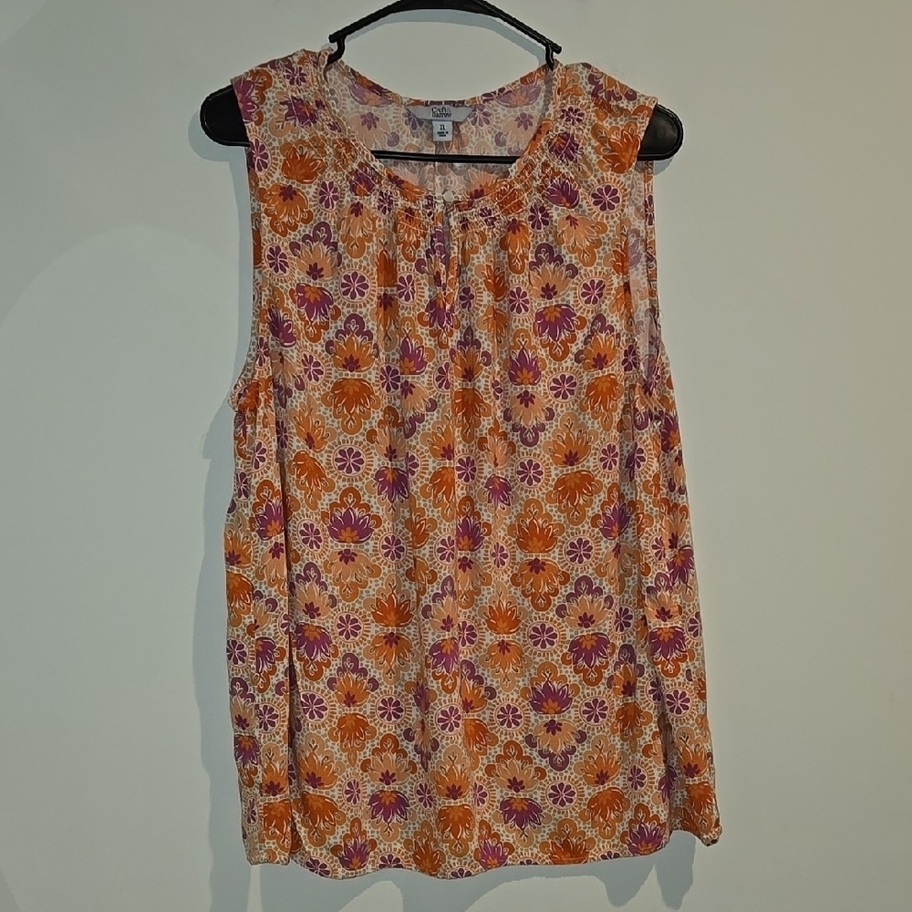 Croft & Barrow Orange Relaxed Blouse with Airy Fabric